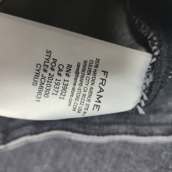 Frame Jetset Crop Mini Boot Sheen Noir Black Stretch High Rise Bootcut‎ 0 - Picture 5 of 11